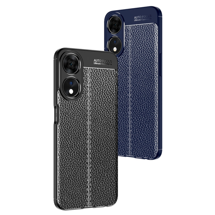 For OPPO A58 Litchi Texture Shockproof TPU Phone Case