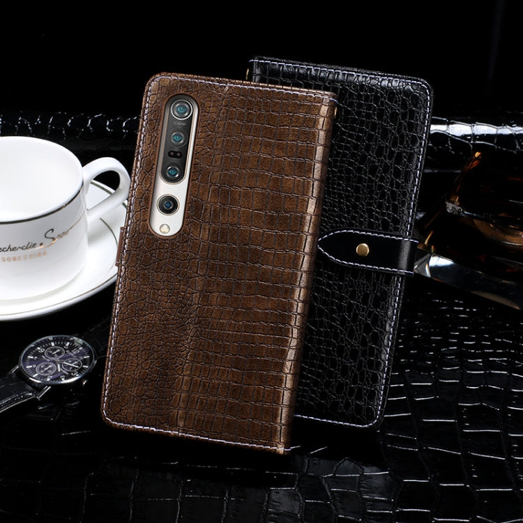 For Xiaomi Mi 10 Pro idewei Crocodile Texture Horizontal Flip Leather Case with Holder & Card Slots & Wallet