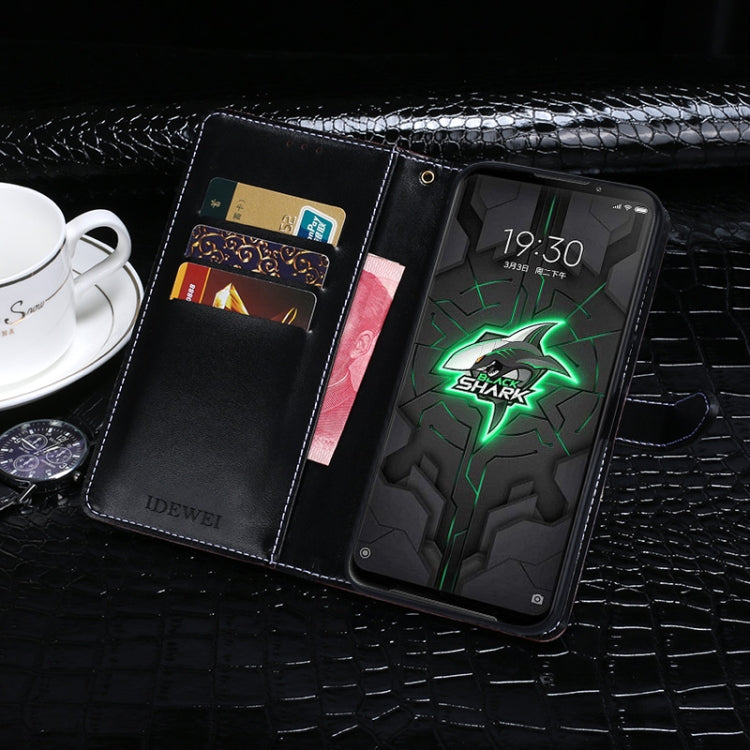 For Xiaomi Black Shark 3 idewei Crocodile Texture Horizontal Flip Leather Case with Holder & Card Slots & Wallet