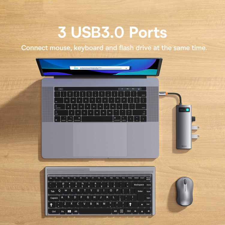 Baseus StarJoy Multifunctional 6-Port USB-C / Type-C HUB Adapter(Grey)