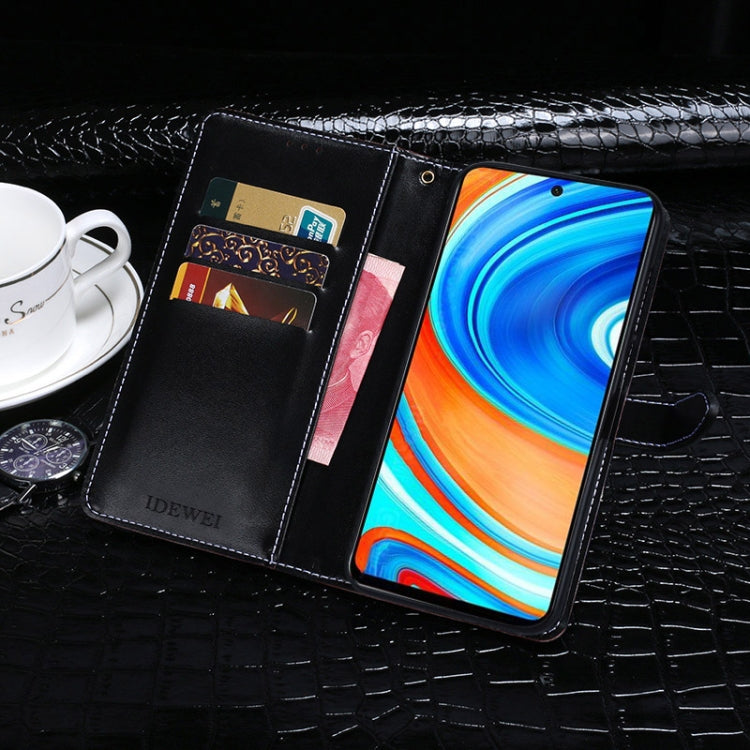 For Xiaomi Redmi Note 9S idewei Crocodile Texture Horizontal Flip Leather Case with Holder & Card Slots & Wallet