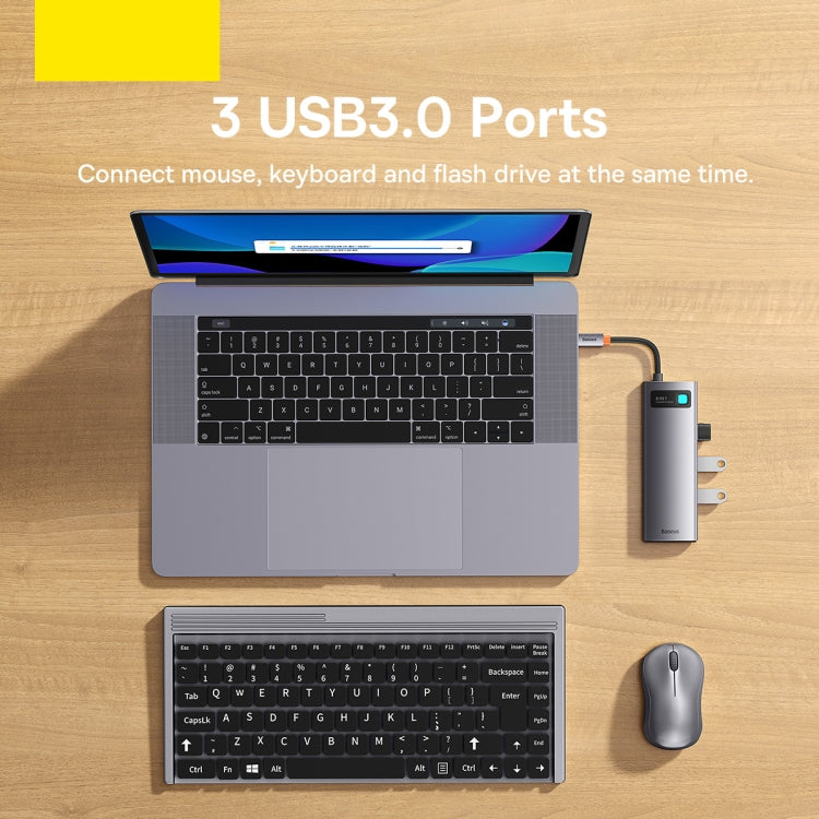 Baseus StarJoy Multifunctional 8-Port USB-C / Type-C HUB Adapter(Grey)