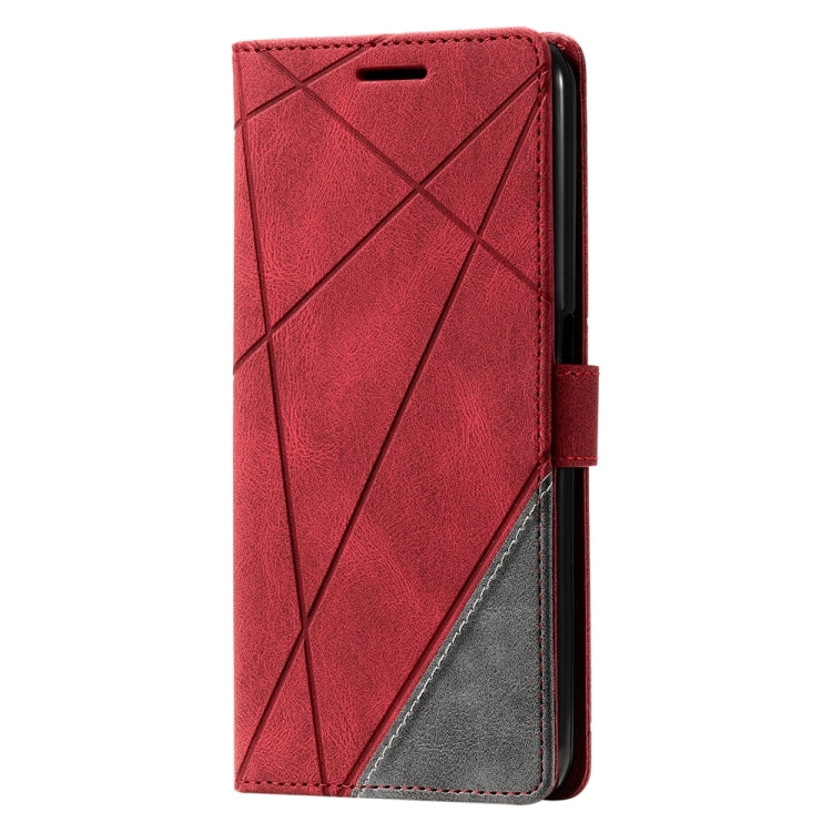 For OPPO A57 2022 Skin Feel Splicing Leather Phone Case