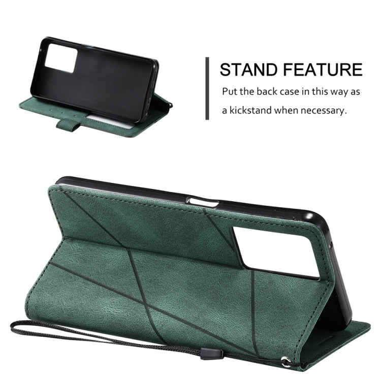 For OPPO A57 2022 Skin Feel Splicing Leather Phone Case