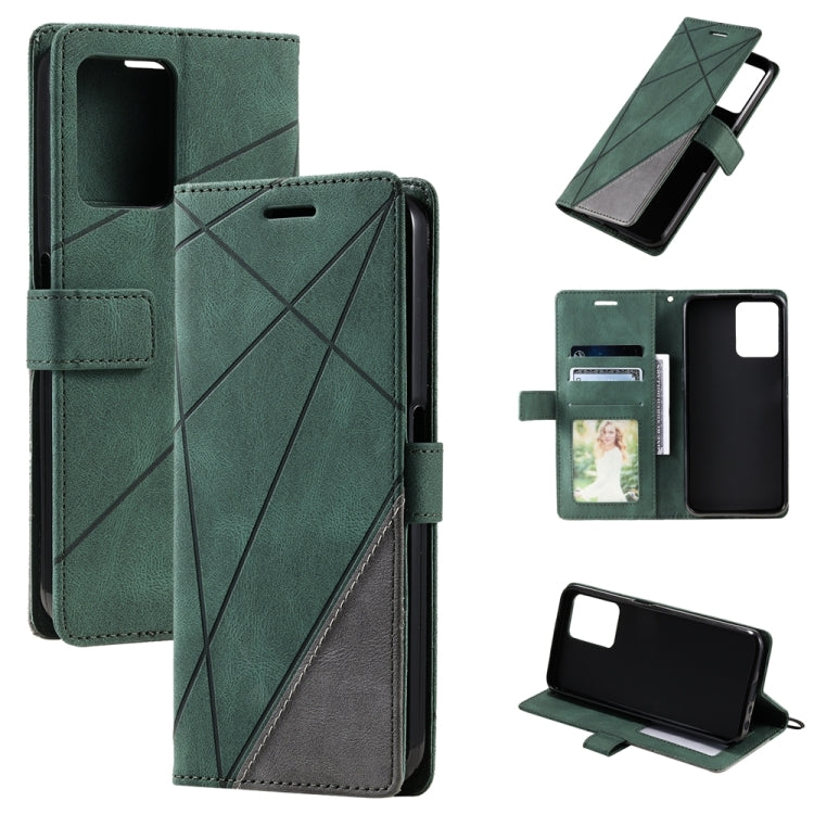 For Realme C30 4G Skin Feel Splicing Leather Phone Case