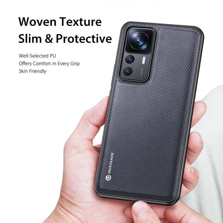 For Xiaomi 12T Pro DUX DUCIS Fino Series PU + TPU Phone Case(Grey)