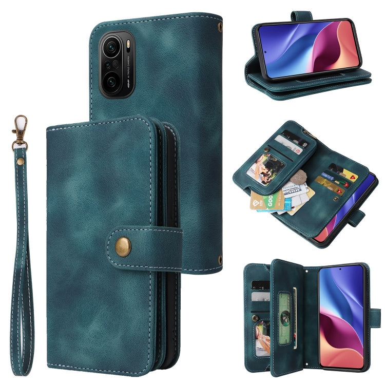 For Xiaomi Redmi K40 / Poco F3 Multifunctional Card Slot Zipper Wallet Leather Phone Case