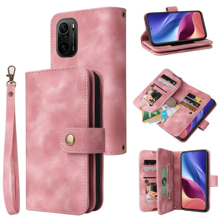 For Xiaomi Redmi K40 / Poco F3 Multifunctional Card Slot Zipper Wallet Leather Phone Case
