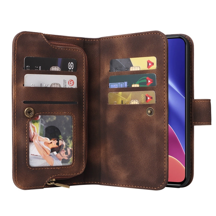 For Xiaomi Redmi K40 / Poco F3 Multifunctional Card Slot Zipper Wallet Leather Phone Case