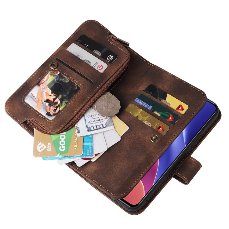 For Xiaomi Redmi K40 / Poco F3 Multifunctional Card Slot Zipper Wallet Leather Phone Case