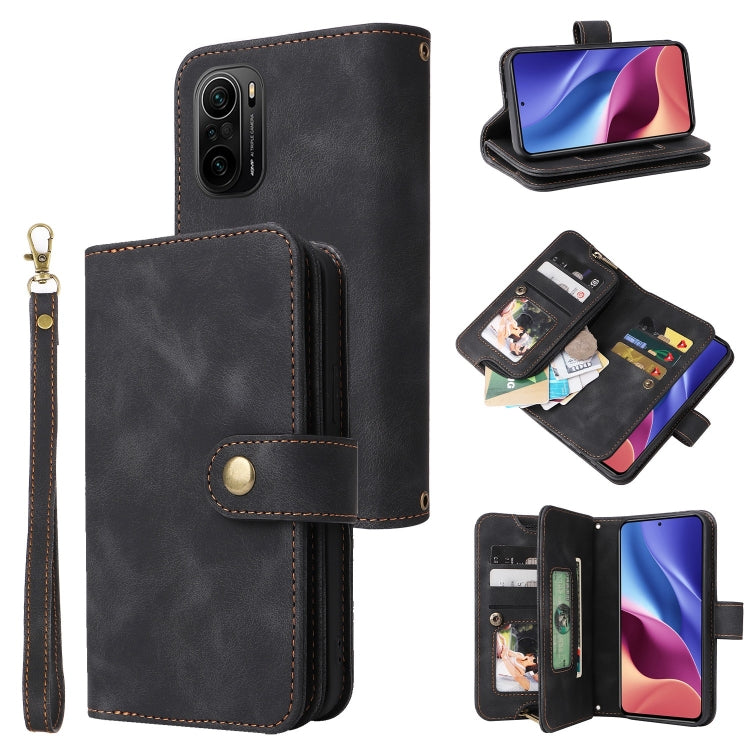 For Xiaomi Redmi K40 / Poco F3 Multifunctional Card Slot Zipper Wallet Leather Phone Case