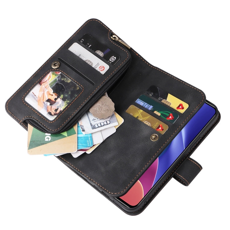 For Xiaomi Redmi K40 / Poco F3 Multifunctional Card Slot Zipper Wallet Leather Phone Case