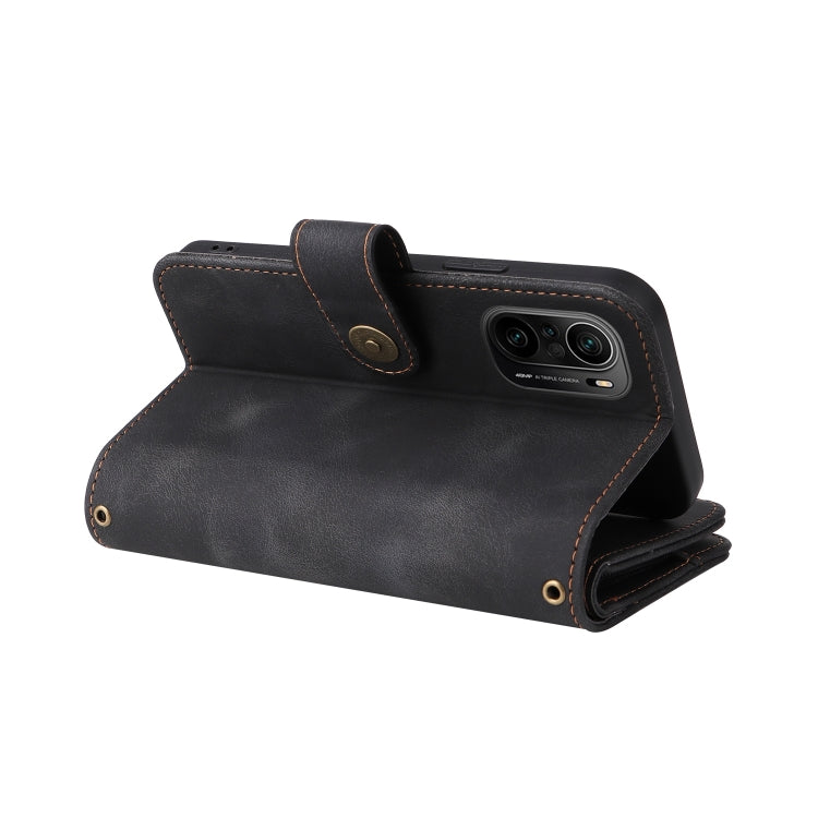 For Xiaomi Redmi K40 / Poco F3 Multifunctional Card Slot Zipper Wallet Leather Phone Case