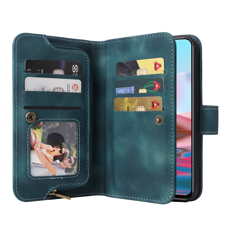 For Xiaomi Redmi Note 10 4G Multifunctional Card Slot Zipper Wallet Leather Phone Case