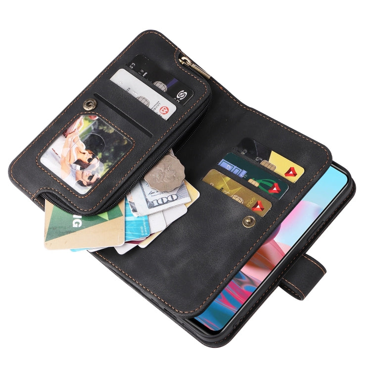 For Xiaomi Redmi Note 10 4G Multifunctional Card Slot Zipper Wallet Leather Phone Case