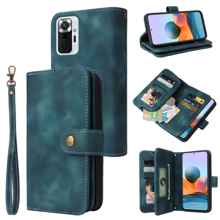 For Xiaomi Redmi Note 10 Pro 4G Multifunctional Card Slot Zipper Wallet Leather Phone Case