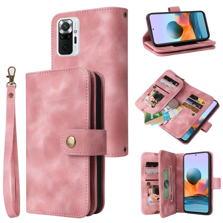 For Xiaomi Redmi Note 10 Pro 4G Multifunctional Card Slot Zipper Wallet Leather Phone Case