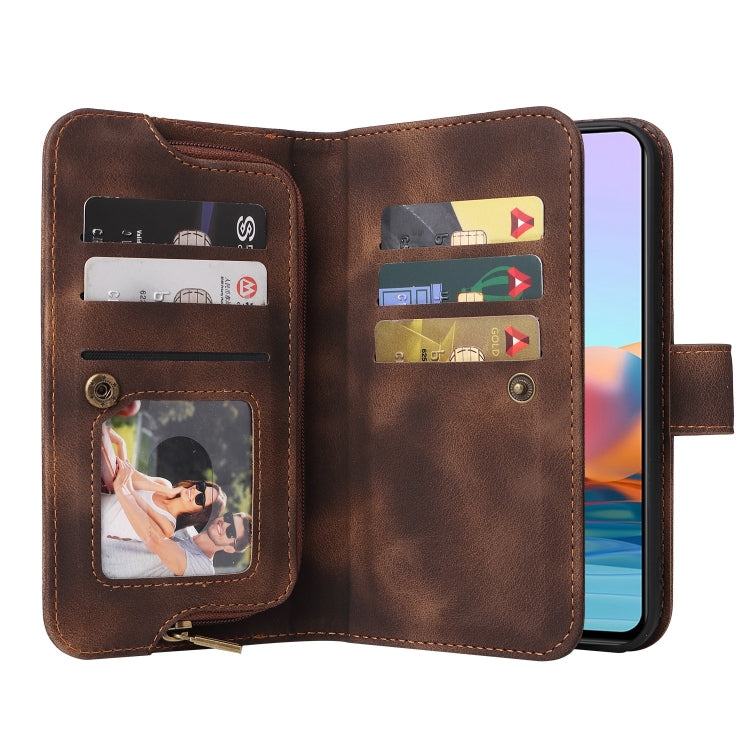 For Xiaomi Redmi Note 10 Pro 4G Multifunctional Card Slot Zipper Wallet Leather Phone Case