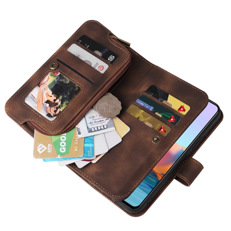 For Xiaomi Redmi Note 10 Pro 4G Multifunctional Card Slot Zipper Wallet Leather Phone Case