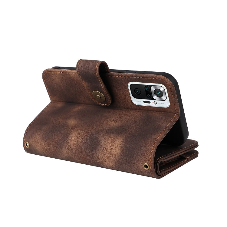 For Xiaomi Redmi Note 10 Pro 4G Multifunctional Card Slot Zipper Wallet Leather Phone Case