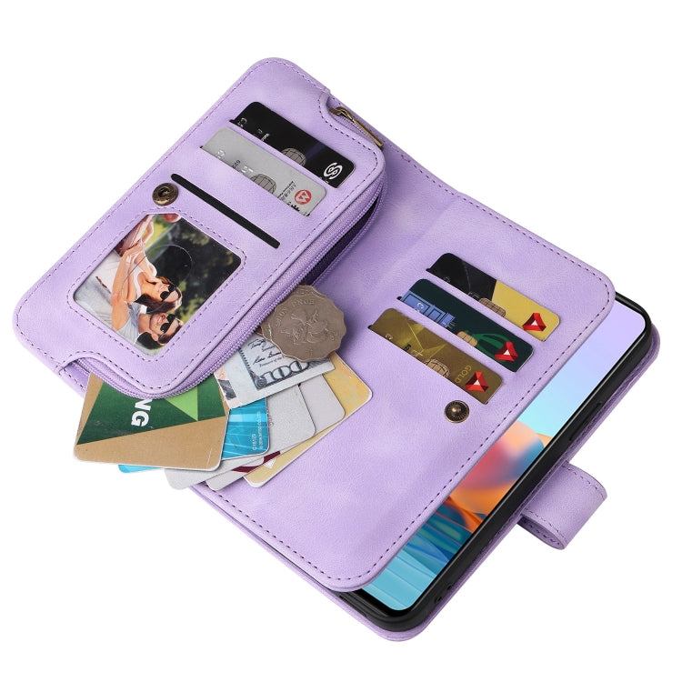 For Xiaomi Redmi Note 10 Pro 4G Multifunctional Card Slot Zipper Wallet Leather Phone Case