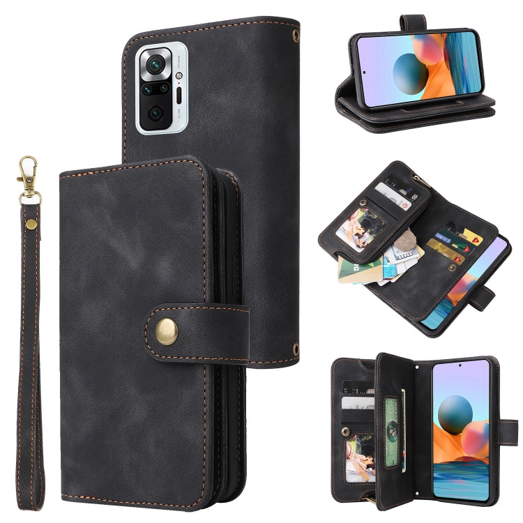 For Xiaomi Redmi Note 10 Pro 4G Multifunctional Card Slot Zipper Wallet Leather Phone Case