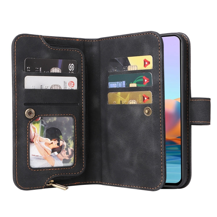 For Xiaomi Redmi Note 10 Pro 4G Multifunctional Card Slot Zipper Wallet Leather Phone Case