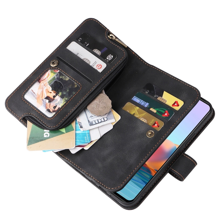 For Xiaomi Redmi Note 10 Pro 4G Multifunctional Card Slot Zipper Wallet Leather Phone Case