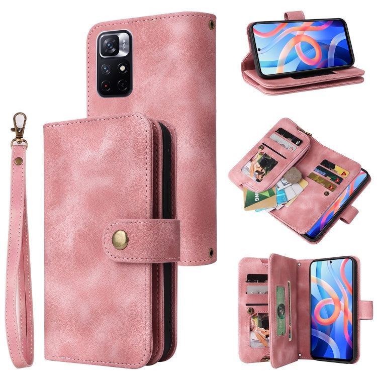 For Xiaomi Redmi Note 11 5G Multifunctional Card Slot Zipper Wallet Leather Phone Case