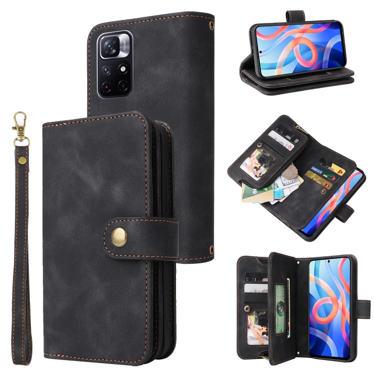 For Xiaomi Redmi Note 11 5G Multifunctional Card Slot Zipper Wallet Leather Phone Case
