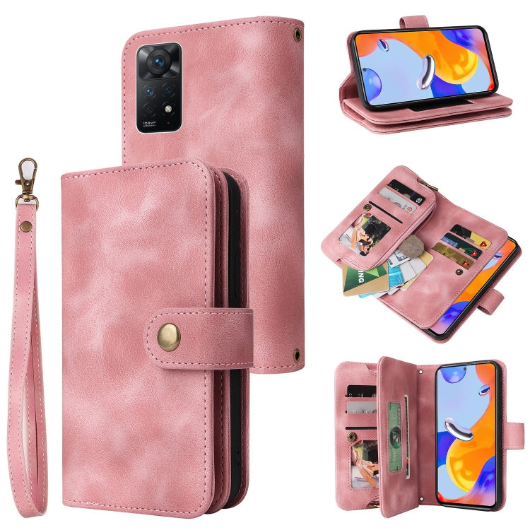 For Xiaomi Redmi Note 11 Pro Global Multifunctional Card Slot Zipper Wallet Leather Phone Case