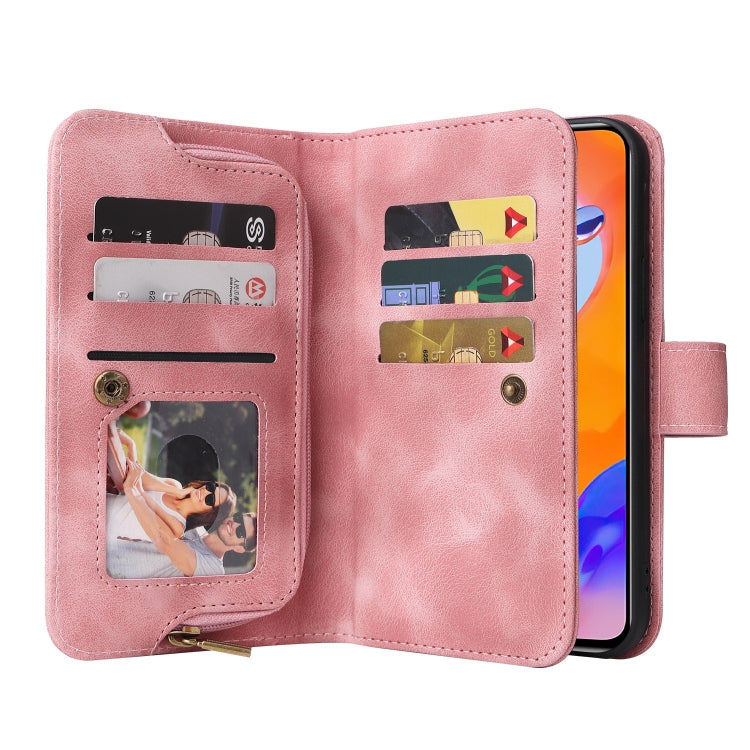 For Xiaomi Redmi Note 11 Pro Global Multifunctional Card Slot Zipper Wallet Leather Phone Case