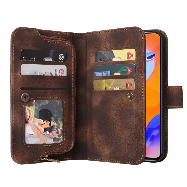 For Xiaomi Redmi Note 11 Pro Global Multifunctional Card Slot Zipper Wallet Leather Phone Case