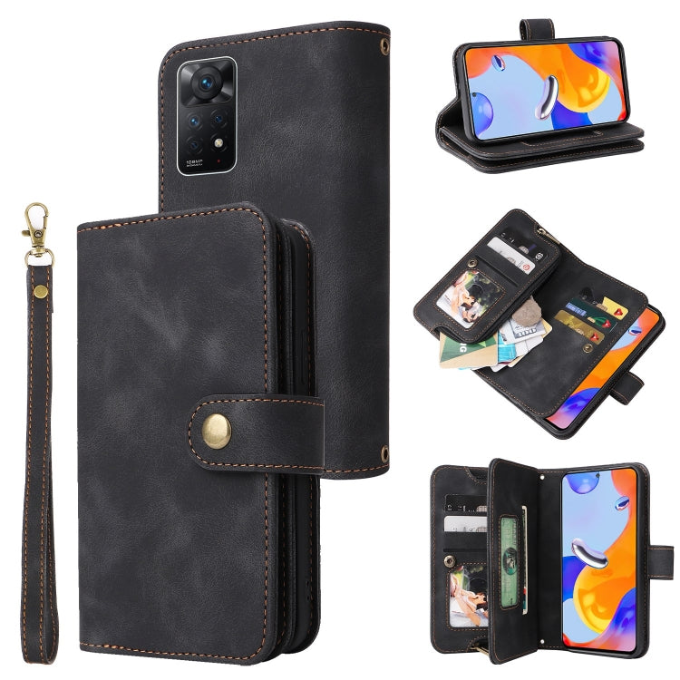For Xiaomi Redmi Note 11 Pro Global Multifunctional Card Slot Zipper Wallet Leather Phone Case