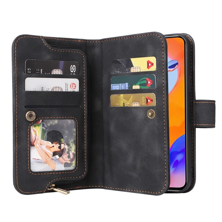 For Xiaomi Redmi Note 11 Pro Global Multifunctional Card Slot Zipper Wallet Leather Phone Case