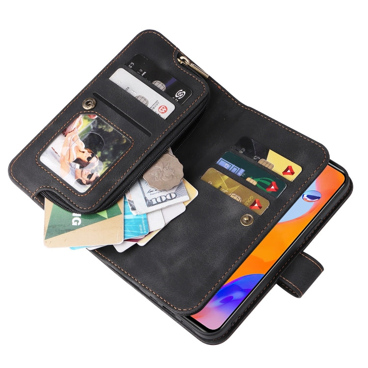 For Xiaomi Redmi Note 11 Pro Global Multifunctional Card Slot Zipper Wallet Leather Phone Case