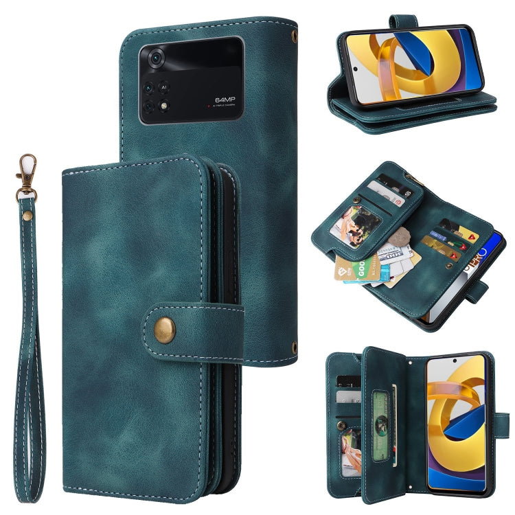 For Xiaomi Poco M4 Pro 5G Multifunctional Card Slot Zipper Wallet Leather Phone Case