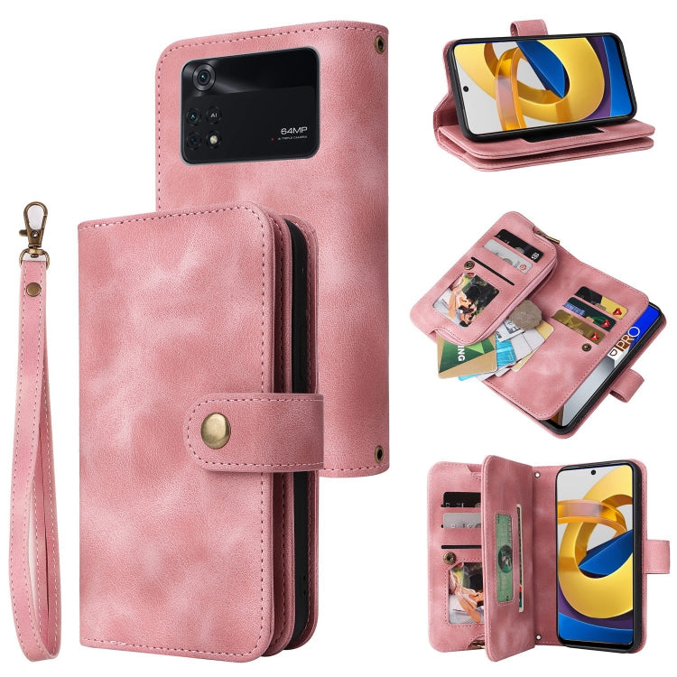 For Xiaomi Poco M4 Pro 5G Multifunctional Card Slot Zipper Wallet Leather Phone Case