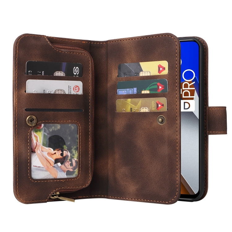 For Xiaomi Poco M4 Pro 5G Multifunctional Card Slot Zipper Wallet Leather Phone Case