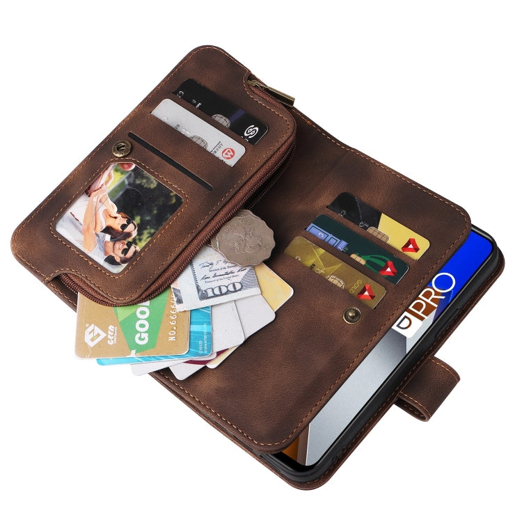For Xiaomi Poco M4 Pro 5G Multifunctional Card Slot Zipper Wallet Leather Phone Case
