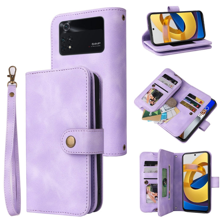 For Xiaomi Poco M4 Pro 5G Multifunctional Card Slot Zipper Wallet Leather Phone Case