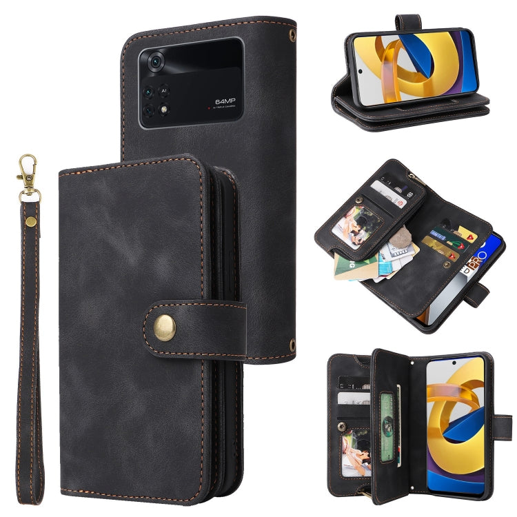 For Xiaomi Poco M4 Pro 5G Multifunctional Card Slot Zipper Wallet Leather Phone Case