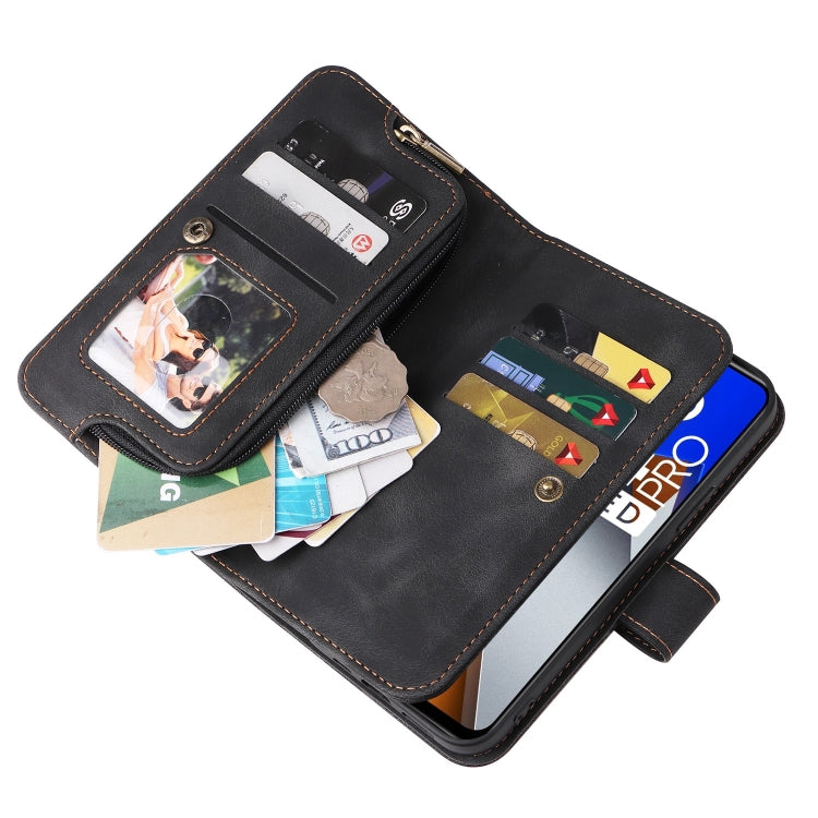 For Xiaomi Poco M4 Pro 5G Multifunctional Card Slot Zipper Wallet Leather Phone Case