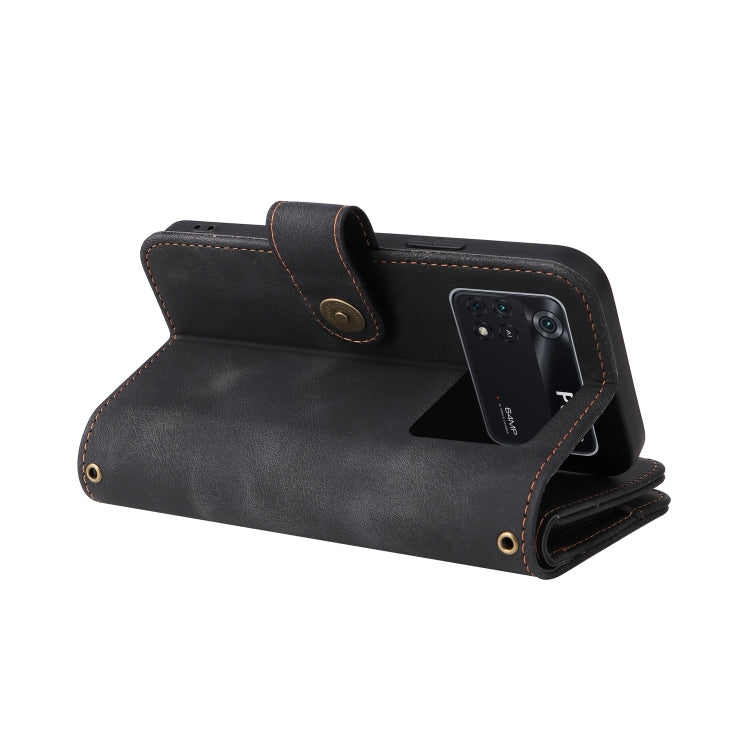 For Xiaomi Poco M4 Pro 5G Multifunctional Card Slot Zipper Wallet Leather Phone Case