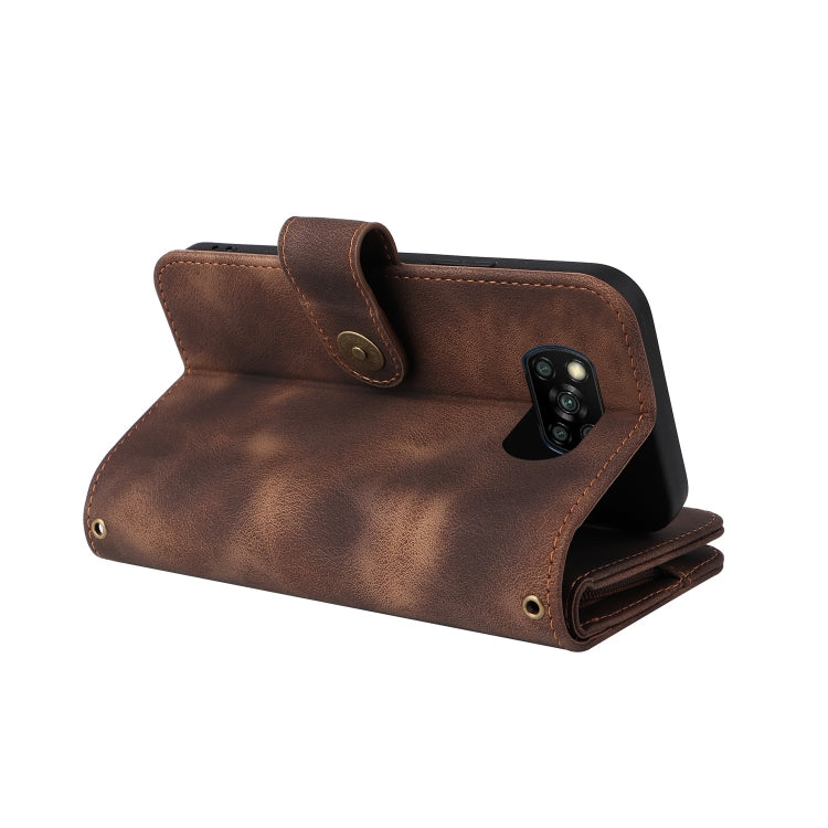 For Xiaomi Poco X3 NFC Multifunctional Card Slot Zipper Wallet Leather Phone Case