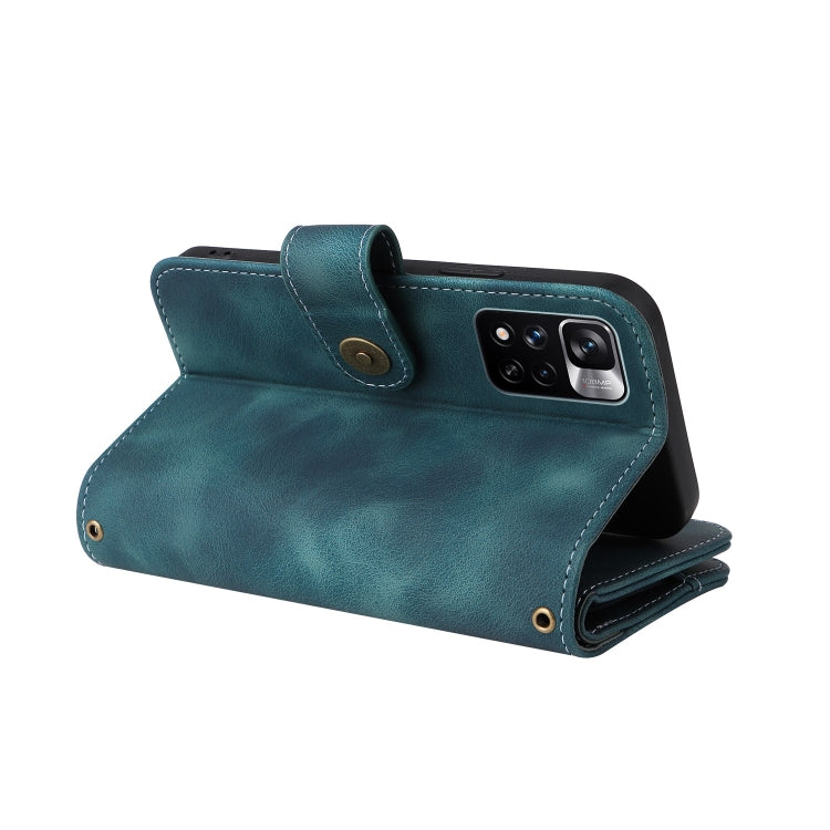 For Xiaomi Redmi Note 11 Global Multifunctional Card Slot Zipper Wallet Leather Phone Case