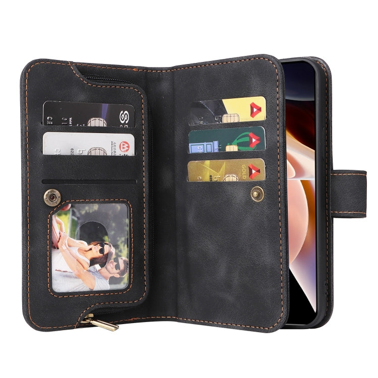 For Xiaomi Redmi Note 11 Global Multifunctional Card Slot Zipper Wallet Leather Phone Case