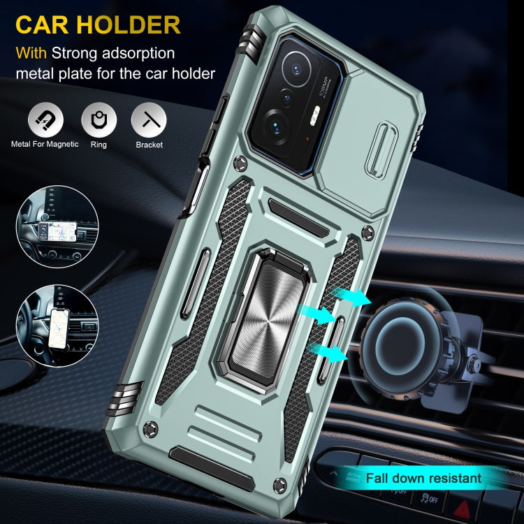 For Xiaomi 11T Armor PC + TPU Camera Shield Phone Case