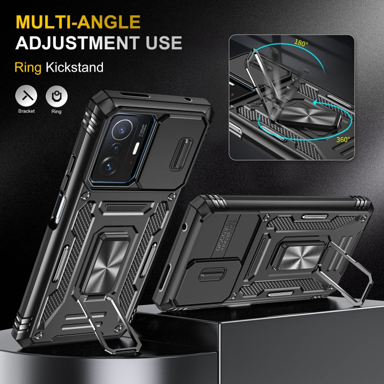 For Xiaomi 11T Armor PC + TPU Camera Shield Phone Case