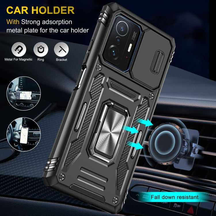 For Xiaomi 11T Armor PC + TPU Camera Shield Phone Case